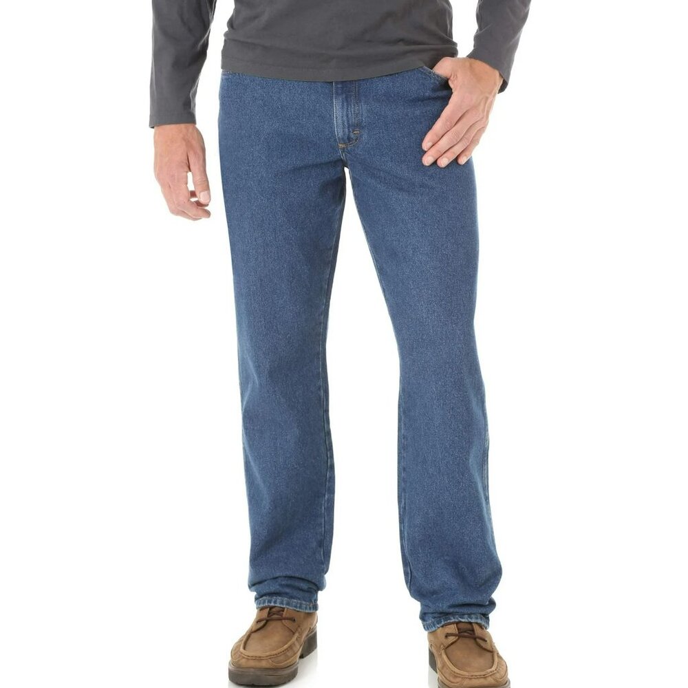 NWT W44 L30 Rustler Wrangler Men's Regular Fit Straight Leg Denim Jeans 44x30
